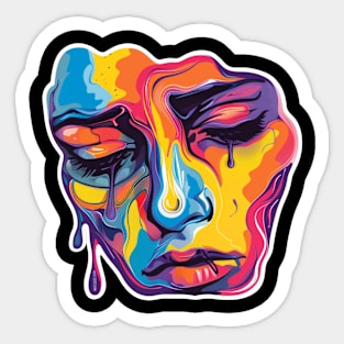 Abstract Sad Emotion Face Sticker